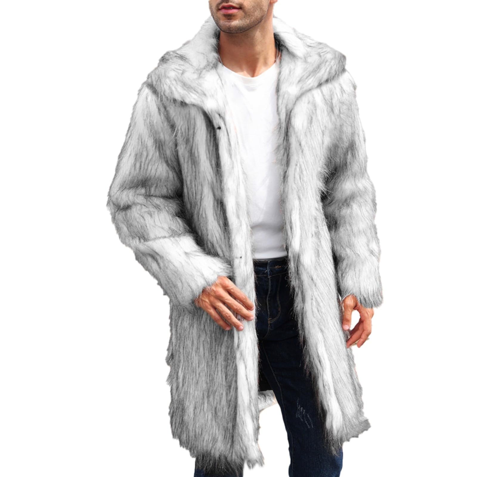 Amazon | [Yindaity] ファー コート メンズ アウター コート 長袖